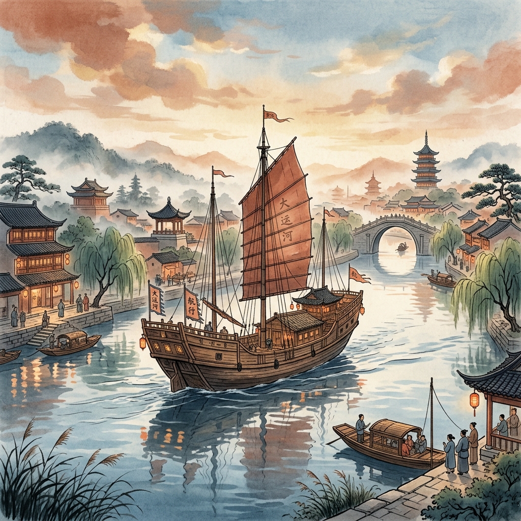 运河游船图